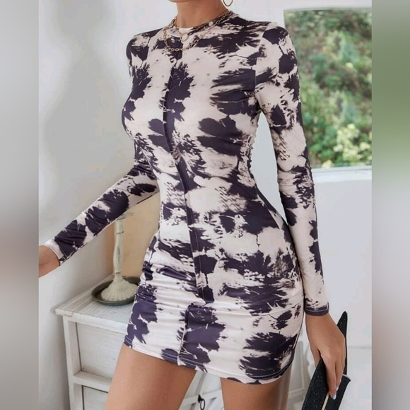 𝅺women's Tie Dye Bodycon Dress Medium - Picture 1 of 5